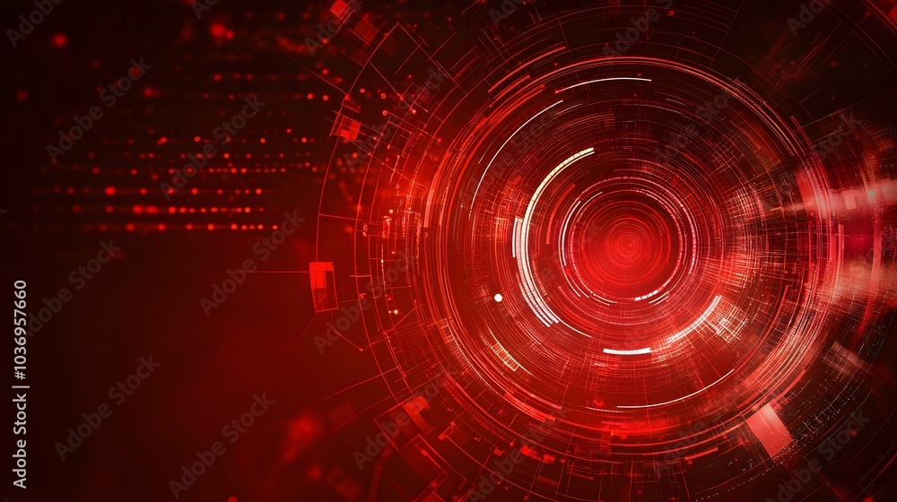 Poster red technology background and abstract digital tech circle.copy space.