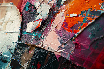 Fototapeta premium A painting with a lot of different colors and textures