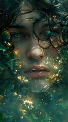 Mystical Underwater Portrait: A Dreamlike Encounter with Nature