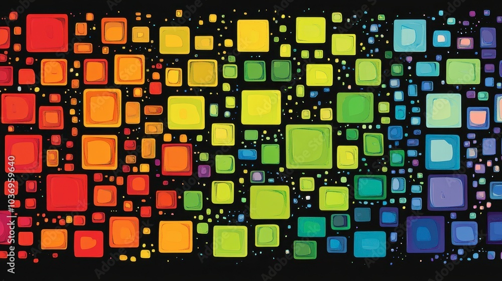 Poster colorful abstract background with squares and rectangles