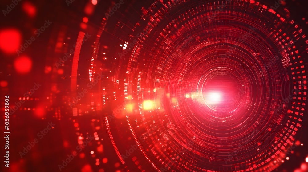 Poster red technology background and abstract digital tech circle.copy space.