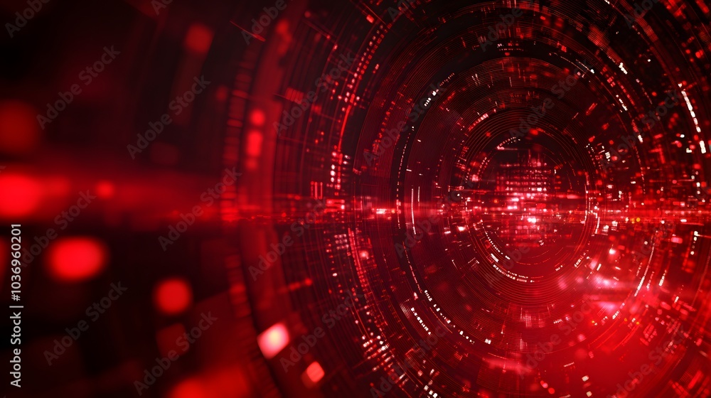 Poster red technology background and abstract digital tech circle.copy space.