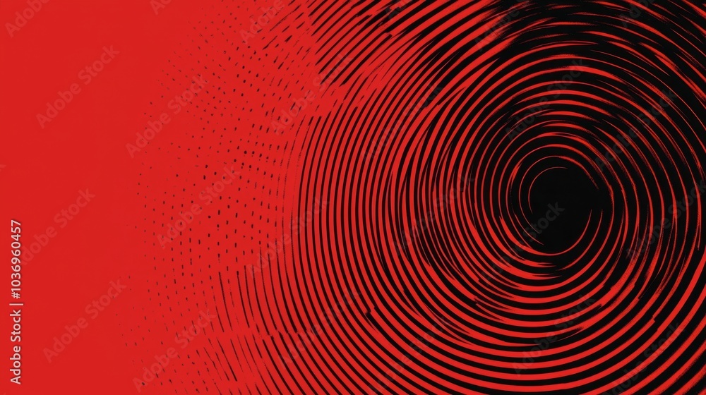 Poster abstract red and black circular pattern design