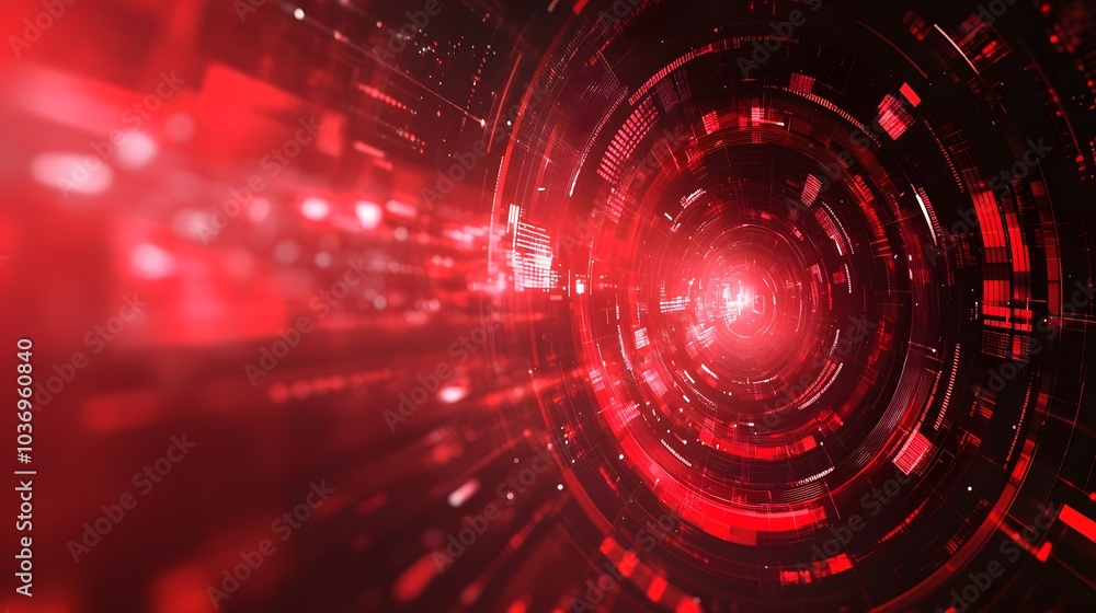 Poster red technology background and abstract digital tech circle.copy space.