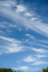 beautiful stratus and light nimbus cloud in a summer blue sky
