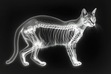 Fototapeta premium a cat is shown in a black and white image