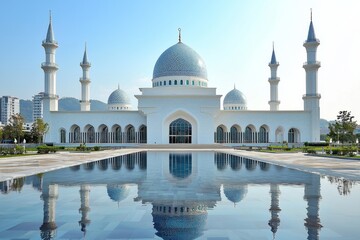 Fototapeta premium Beautiful mosque as a place of worship for Muslims created with Generative AI