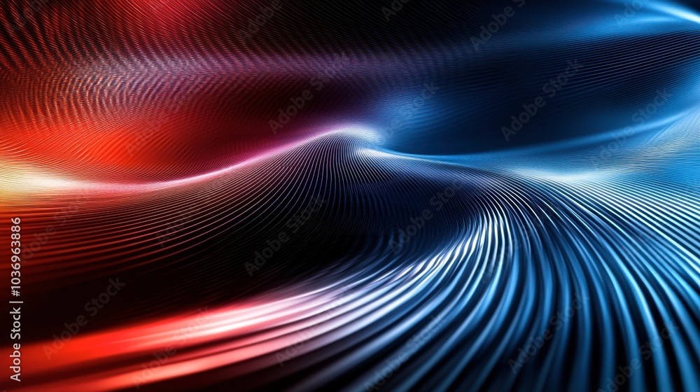 Poster abstract flow of light and color in dark background