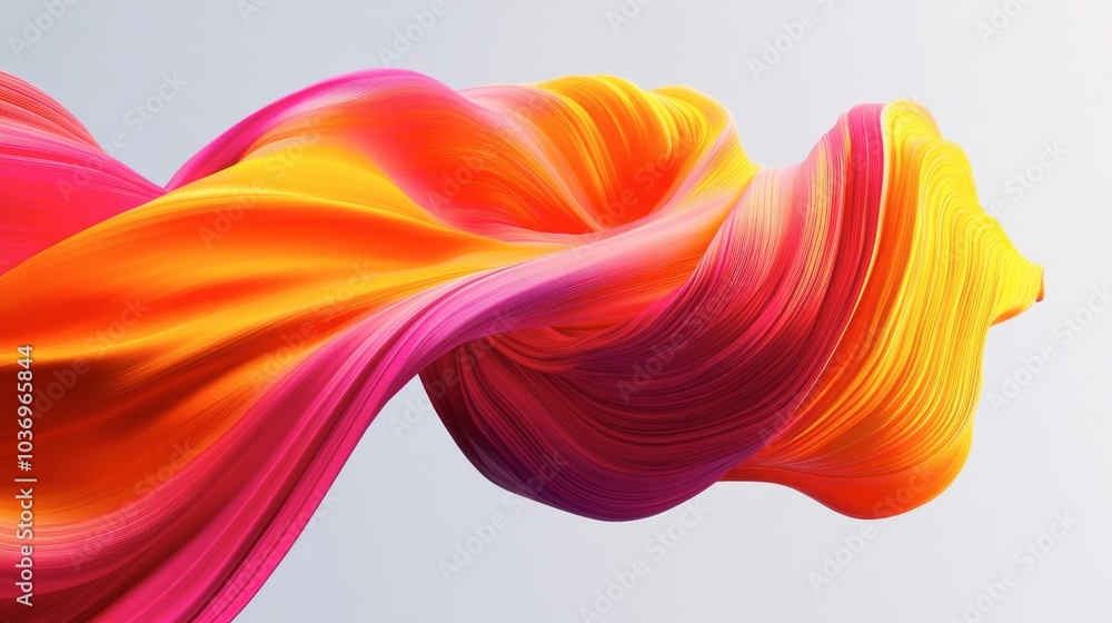 Poster colorful abstract wave design with smooth flowing lines