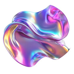 Colorful abstract design featuring fluid, iridescent shapes on a smooth surface, showcasing vibrant hues and light reflections