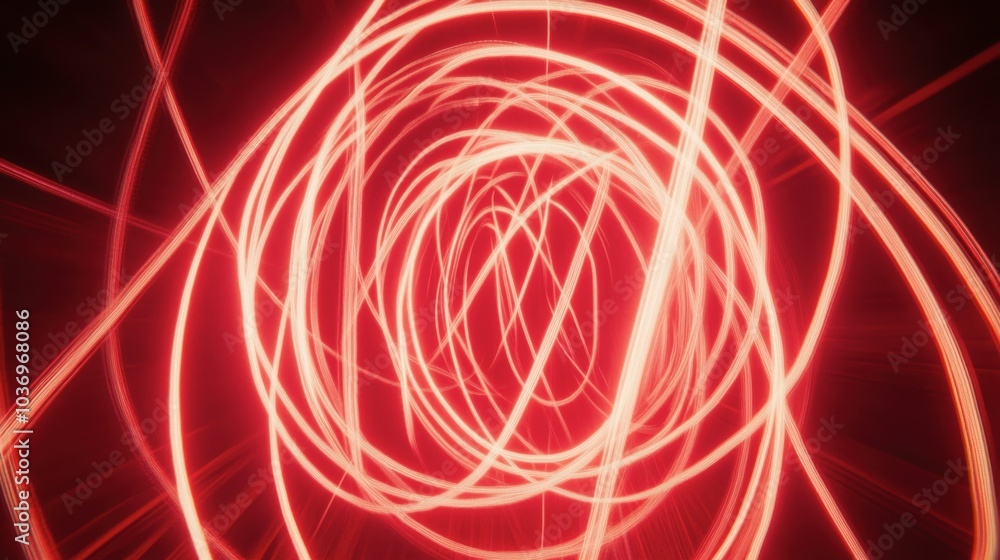 Poster abstract red light swirls and patterns