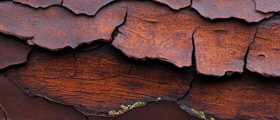  A tight shot of a wooden piece, painted brown, with a distinct green spot in its center