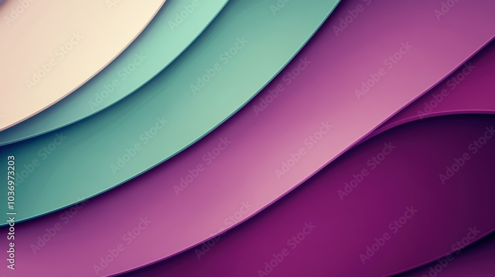 Poster soft curves of colorful waves in abstract design
