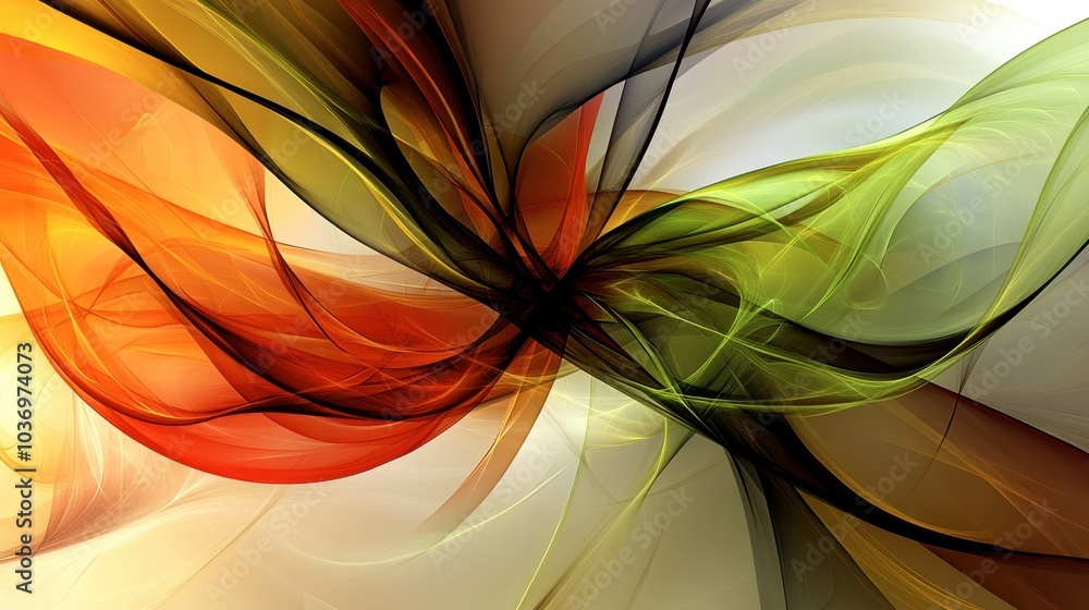 Poster abstract colorful swirls and waves in motion