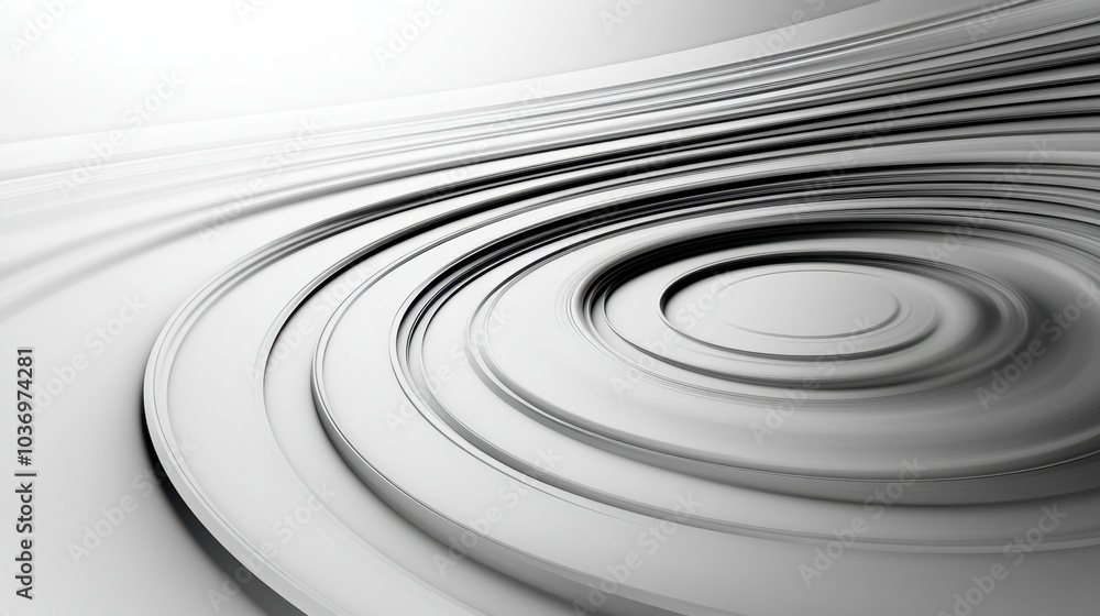 Poster abstract gray circular waves pattern design