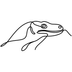 Obraz premium Komodo dragon line drawing