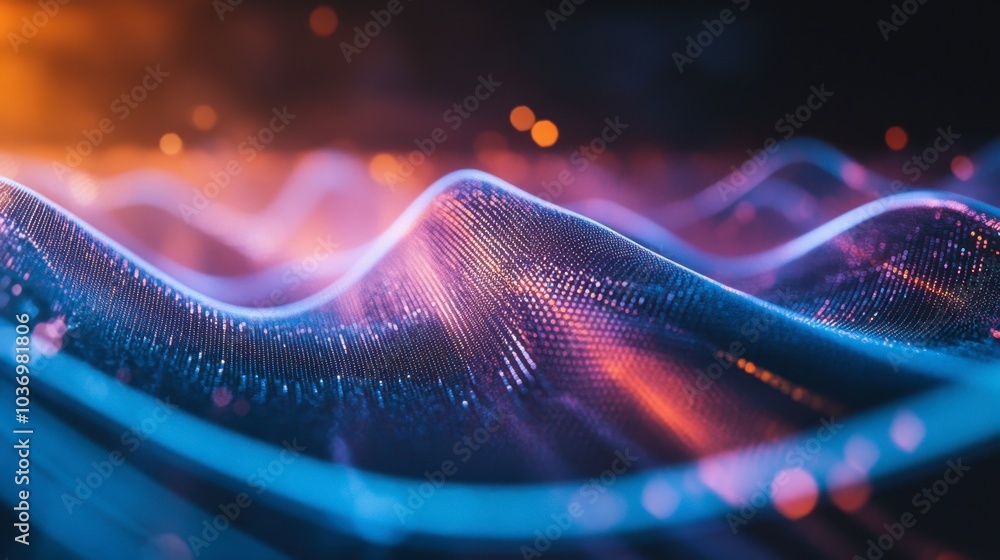 Poster abstract wave patterns with colorful light effects