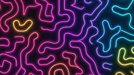 Colorful Abstract Neon Line Art Background