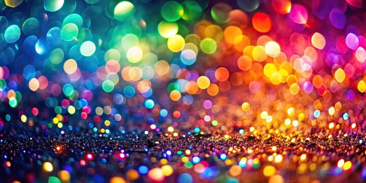 Abstract colorful background with bokeh glitter of colorful light, defocused Christmas lights