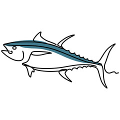 line drawing of Tuna Fish