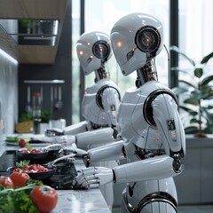robot chefs in the kitchen