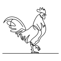 One line drawing of a chicken