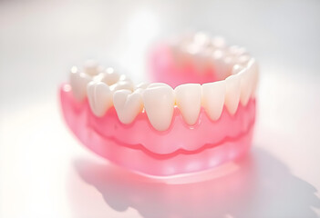 Obraz premium Dental model with realistic teeth display, showcasing oral health