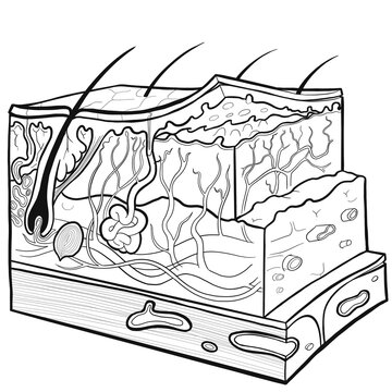 skin layers diagram black and white clip art preview
