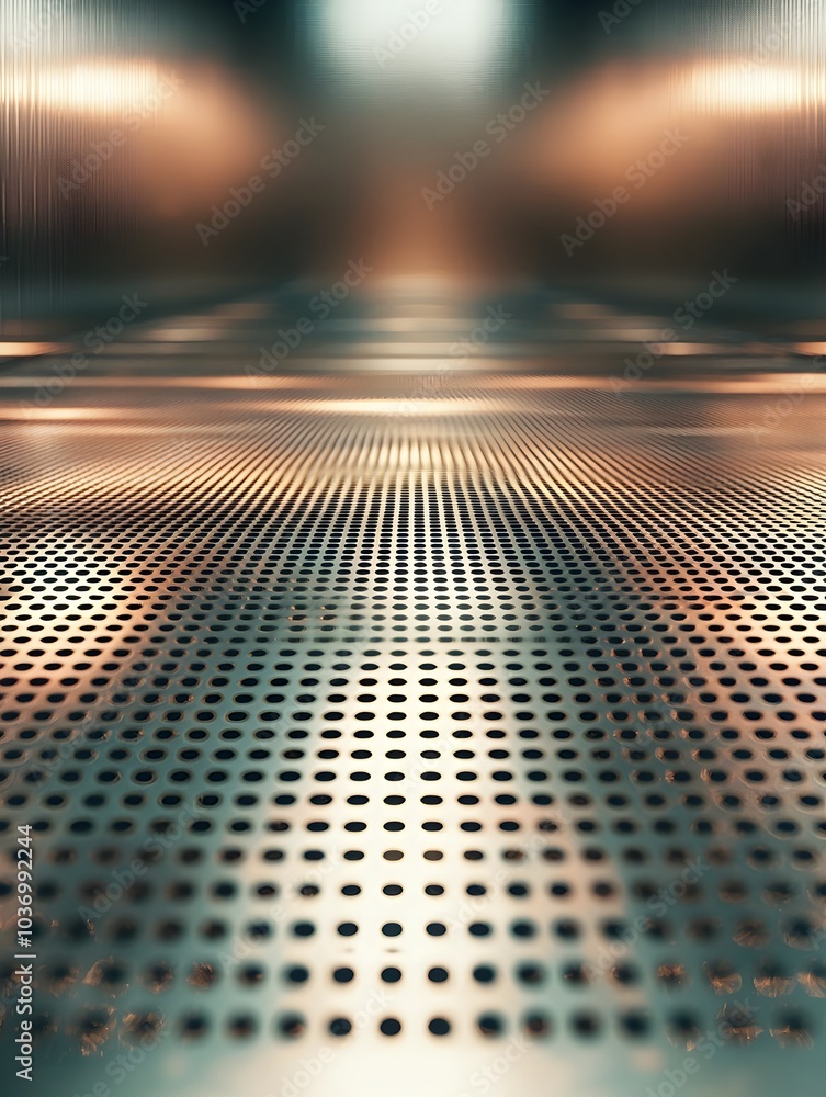 Poster futuristic metallic grid background with soft lighting for modern tech mockup concept