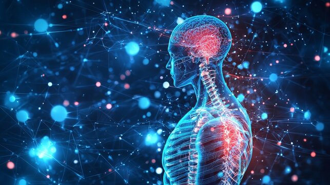 An illustration of the parasympathetic nervous system calming the body after stress