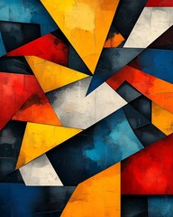 art background with cubism shape