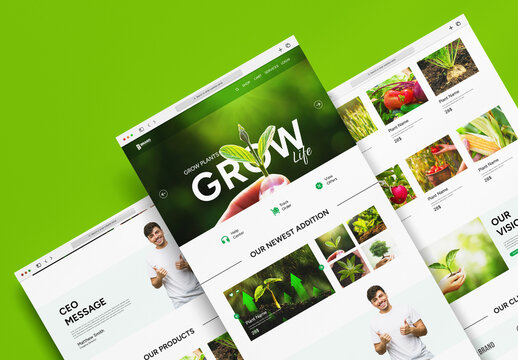 Plant Shop Landing Page UI Layout