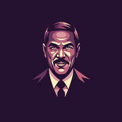 A flat style icon of a professor 