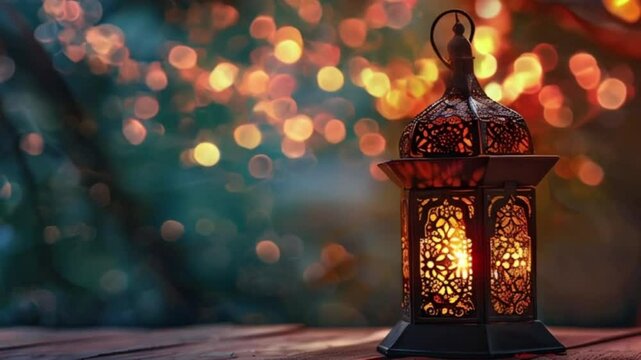 Beautiful greeting card with holiday composition for celebrate Ramadan