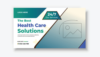 Medical healthcare youtube thumbnail and web banner template