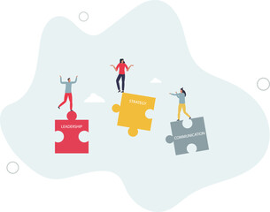 Team collaboration or teamwork with effective partnership.flat design with people.