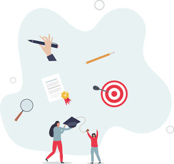 Guidance counselor as mentor and teacher for kids future.flat design with people.