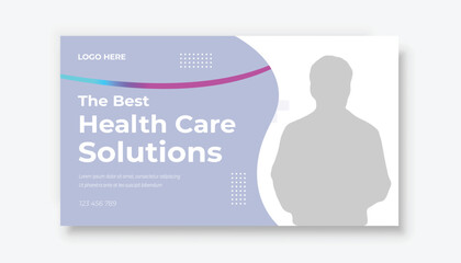 Flat design of medical youtube thumbnail.