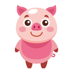 Adorable Pig Cartoon Vector Illustration for Farm and Kids Art
