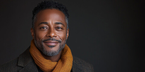 Portrait of an adult black middle-aged man