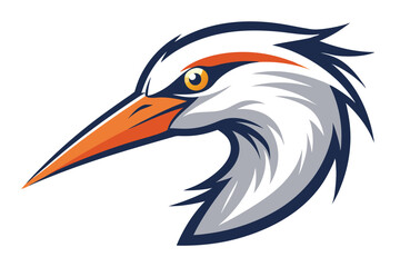 Elegant Crane Bird Head Vector Illustration for Modern Logo Design