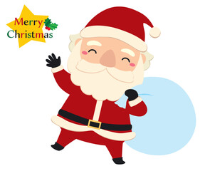 クリスマスのかわいいサンタクロースイラスト02