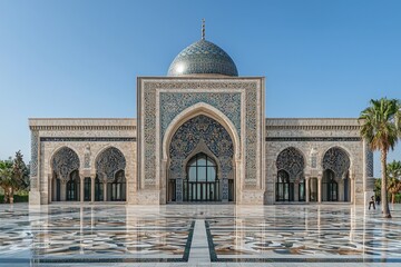 Beautiful mosque as a place of worship for Muslims created with Generative AI