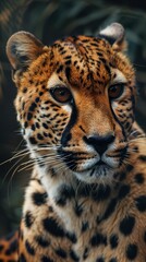 Naklejka premium Close-Up Portrait of a Cheetah: Wild and Powerful