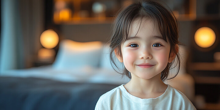 Portrait of an asian child looking at the camera