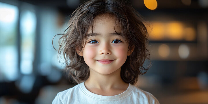 Portrait of an asian child looking at the camera