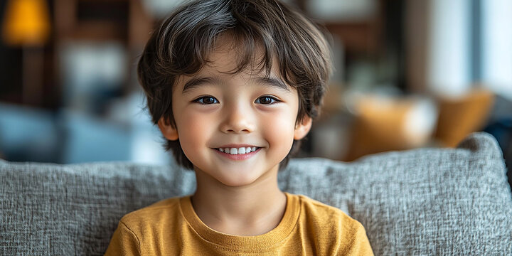 Portrait of an asian child looking at the camera
