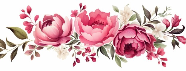 Pink and White Flower Arrangement with Green Foliage