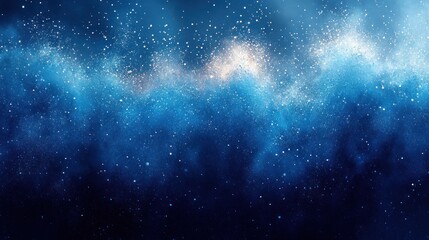 Naklejka premium A cosmic scene depicting a starry night sky with a gradient of deep blues.