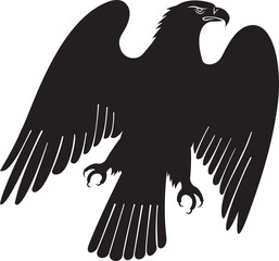 The silhouette of wild eagle vector art